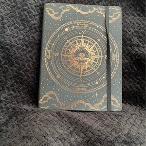 Gold Compass Embossed Journal - Dark Grey Cover